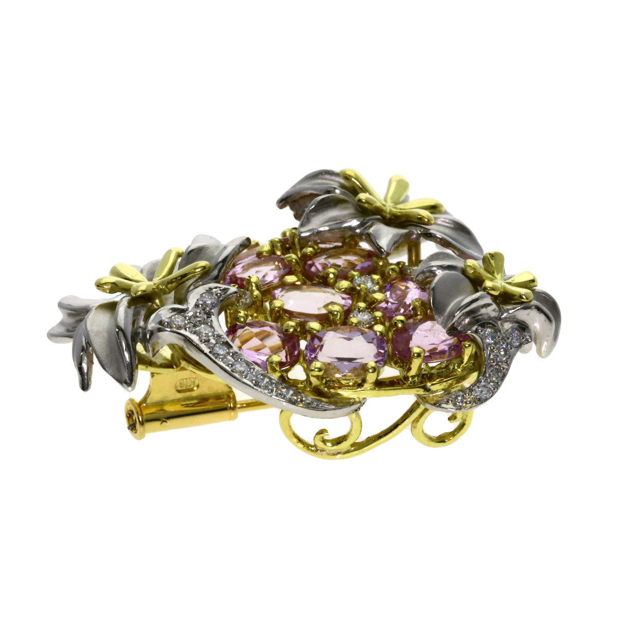 SELECT JEWELRY セレクトジュエリー 山崎裕見子 ダイヤモンド カラーストーン ブローチ PT900 レディース 中古