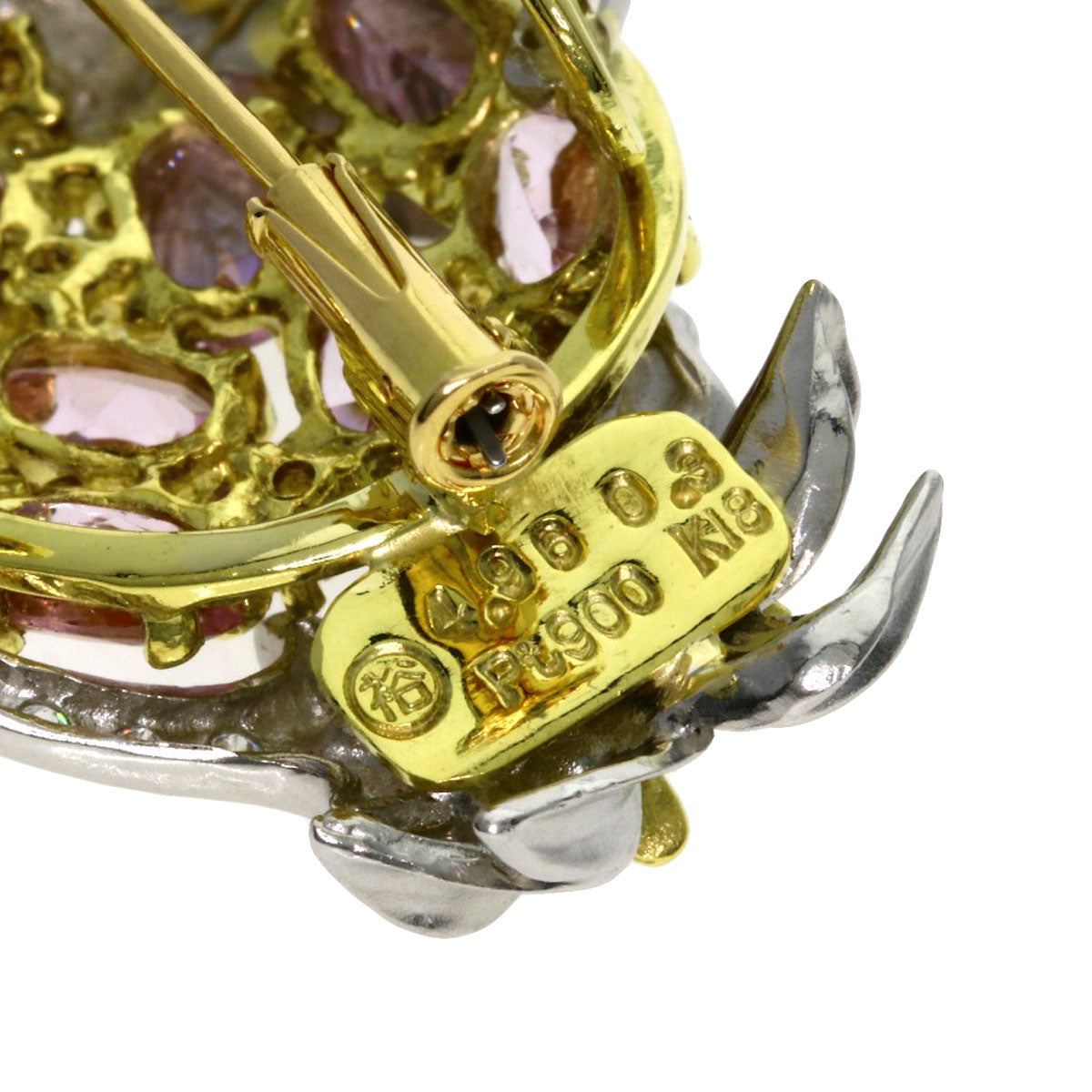 SELECT JEWELRY セレクトジュエリー 山崎裕見子 ダイヤモンド カラーストーン ブローチ PT900 レディース 中古