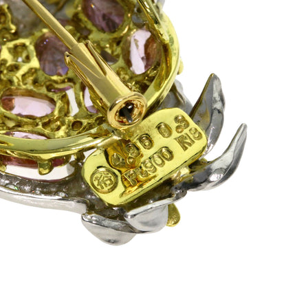 SELECT JEWELRY セレクトジュエリー 山崎裕見子 ダイヤモンド カラーストーン ブローチ PT900 レディース 中古