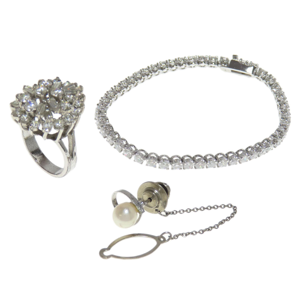 SELECT JEWELRY セレクトジュエリー 26点セット ブローチ タイピン リング ブレス ネックレス SV レディース 中古