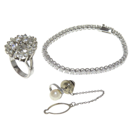 SELECT JEWELRY セレクトジュエリー 26点セット ブローチ タイピン リング ブレス ネックレス SV レディース 中古