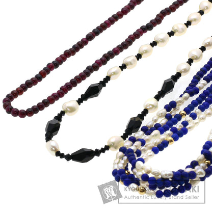 SELECT JEWELRY セレクトジュエリー ラピスラズリ 淡水パール 5連 ガーネット オニキス ネックレス3点セット ネックレス 金属製 レディース 中古