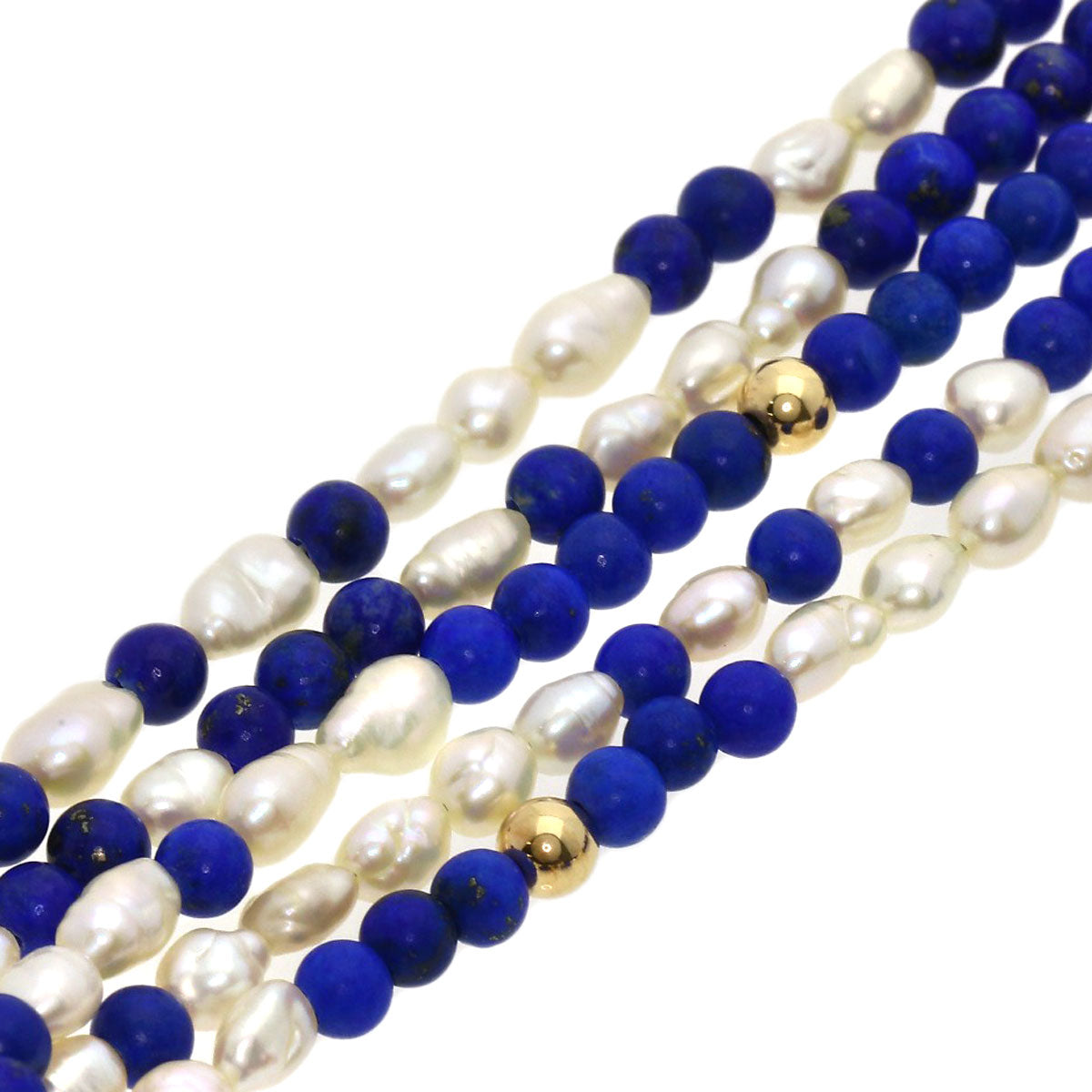 SELECT JEWELRY セレクトジュエリー ラピスラズリ 淡水パール 5連 ガーネット オニキス ネックレス3点セット ネックレス 金属製 レディース 中古