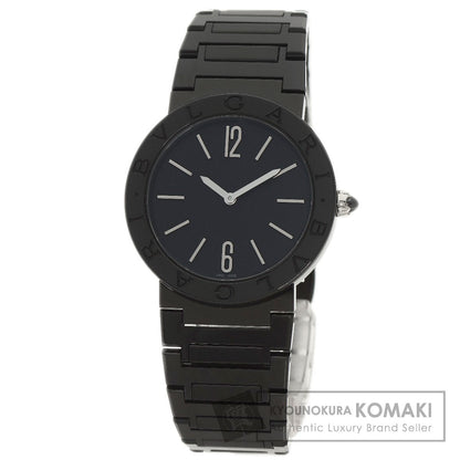 BVLGARI ブルガリ BB33S ブルガリブルガリ ブラックダイヤモンドライクカーボン 腕時計 SS ボーイズ 中古