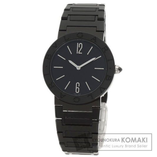 BVLGARI ブルガリ BB33S ブルガリブルガリ ブラックダイヤモンドライクカーボン 腕時計 SS ボーイズ 中古