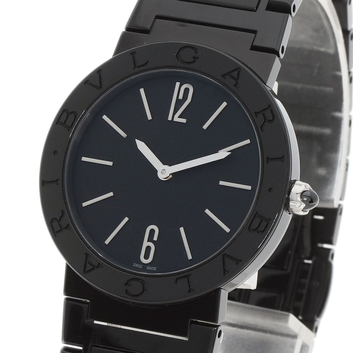 BVLGARI ブルガリ BB33S ブルガリブルガリ ブラックダイヤモンドライクカーボン 腕時計 SS ボーイズ 中古