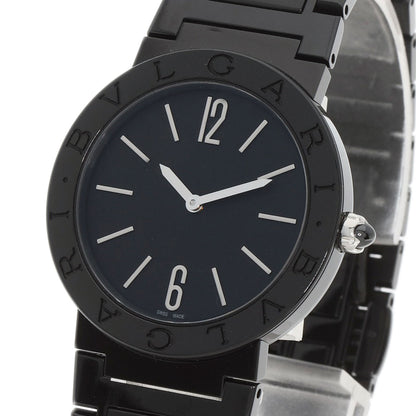 BVLGARI ブルガリ BB33S ブルガリブルガリ ブラックダイヤモンドライクカーボン 腕時計 SS ボーイズ 中古