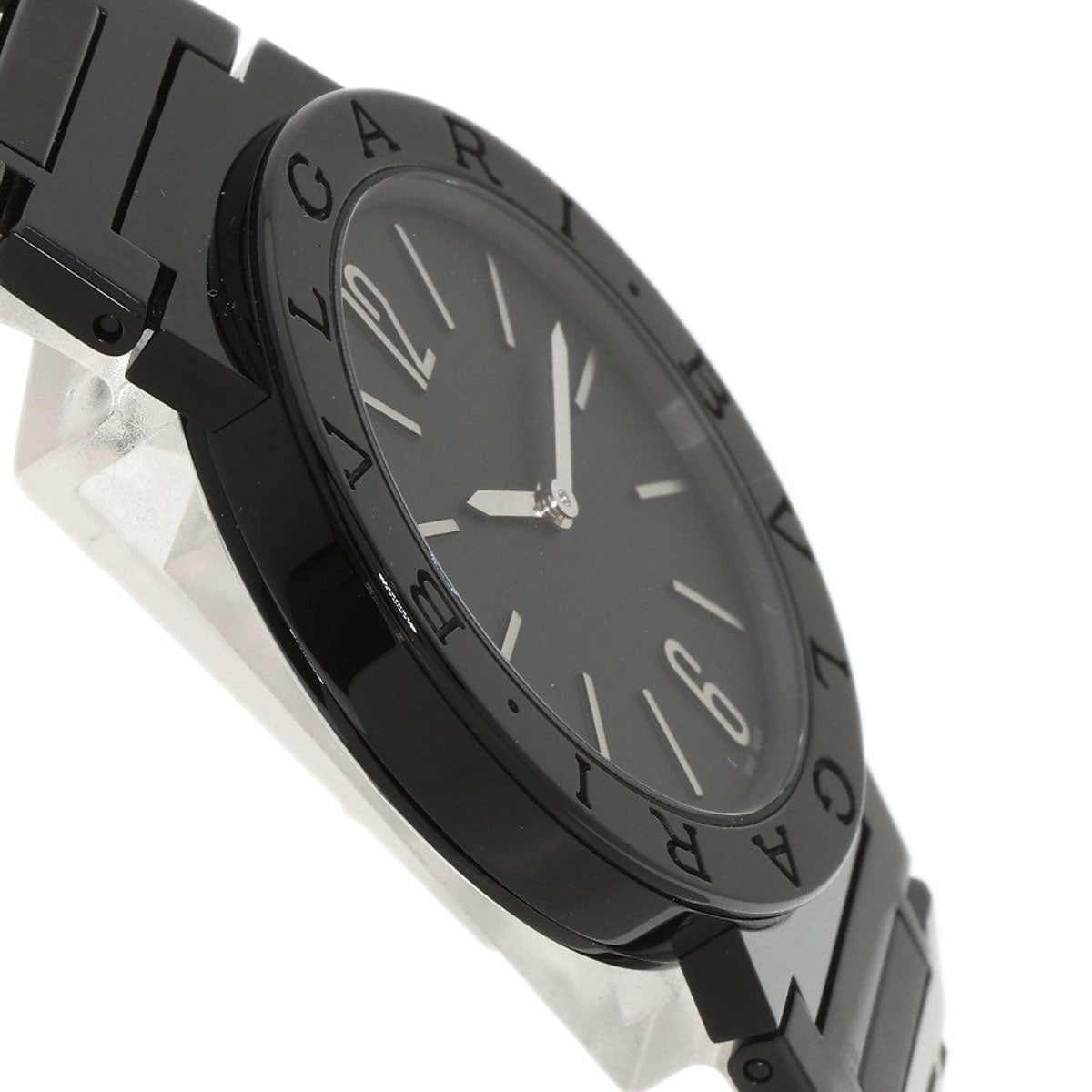 BVLGARI ブルガリ BB33S ブルガリブルガリ ブラックダイヤモンドライクカーボン 腕時計 SS ボーイズ 中古
