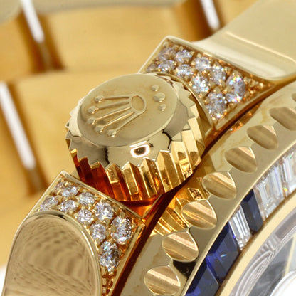 ROLEX ロレックス 116758SA GMTマスター2 バゲットダイヤモンド サファイア 腕時計 K18YG メンズ 中古