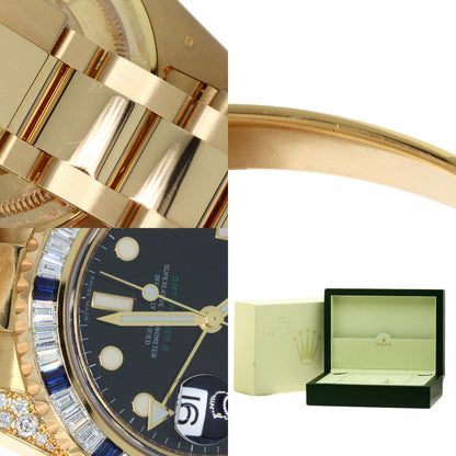 ROLEX ロレックス 116758SA GMTマスター2 バゲットダイヤモンド サファイア 腕時計 K18YG メンズ 中古