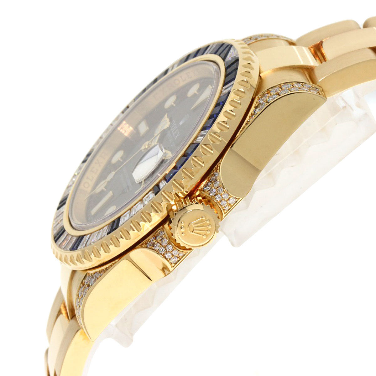 ROLEX ロレックス 116758SA GMTマスター2 バゲットダイヤモンド サファイア 腕時計 K18YG メンズ 中古