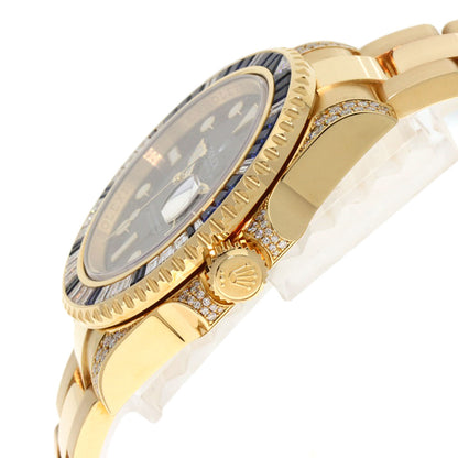 ROLEX ロレックス 116758SA GMTマスター2 バゲットダイヤモンド サファイア 腕時計 K18YG メンズ 中古