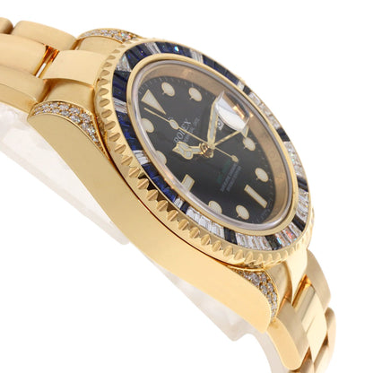 ROLEX ロレックス 116758SA GMTマスター2 バゲットダイヤモンド サファイア 腕時計 K18YG メンズ 中古