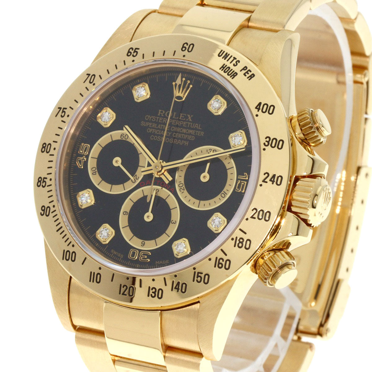 ROLEX ロレックス 16528G コスモグラフ デイトナ 8P ダイヤモンド 腕時計 K18YG メンズ 中古