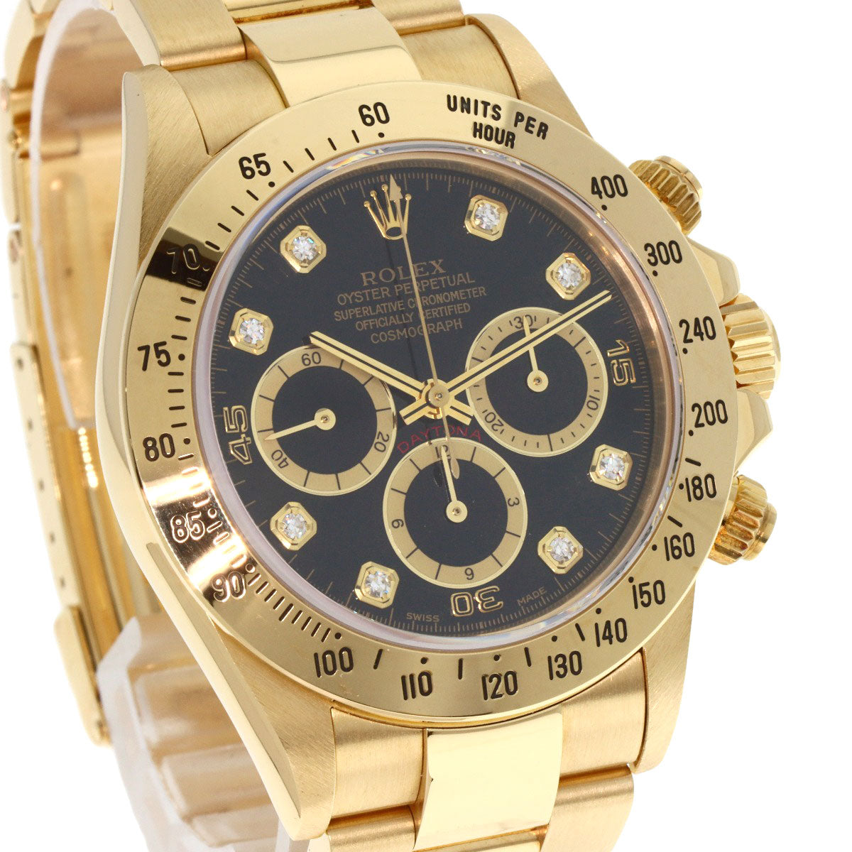 ROLEX ロレックス 16528G コスモグラフ デイトナ 8P ダイヤモンド 腕時計 K18YG メンズ 中古