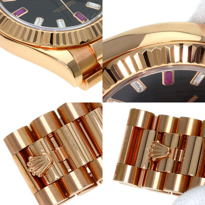 ROLEX ロレックス 218235BG デイデイト2 ダイヤモンド 2Pルビー 腕時計 K18PG メンズ 中古