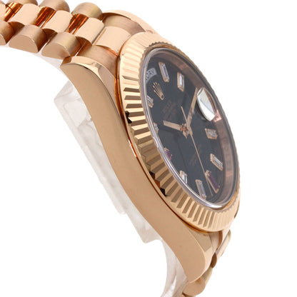 ROLEX ロレックス 218235BG デイデイト2 ダイヤモンド 2Pルビー 腕時計 K18PG メンズ 中古