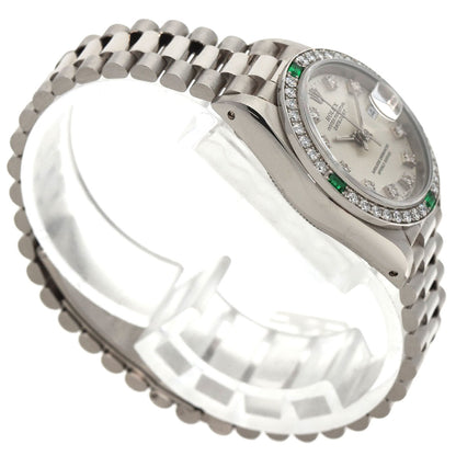 ROLEX ロレックス 69079G デイトジャスト ダイヤモンド エメラルド 腕時計 K18WG レディース 中古