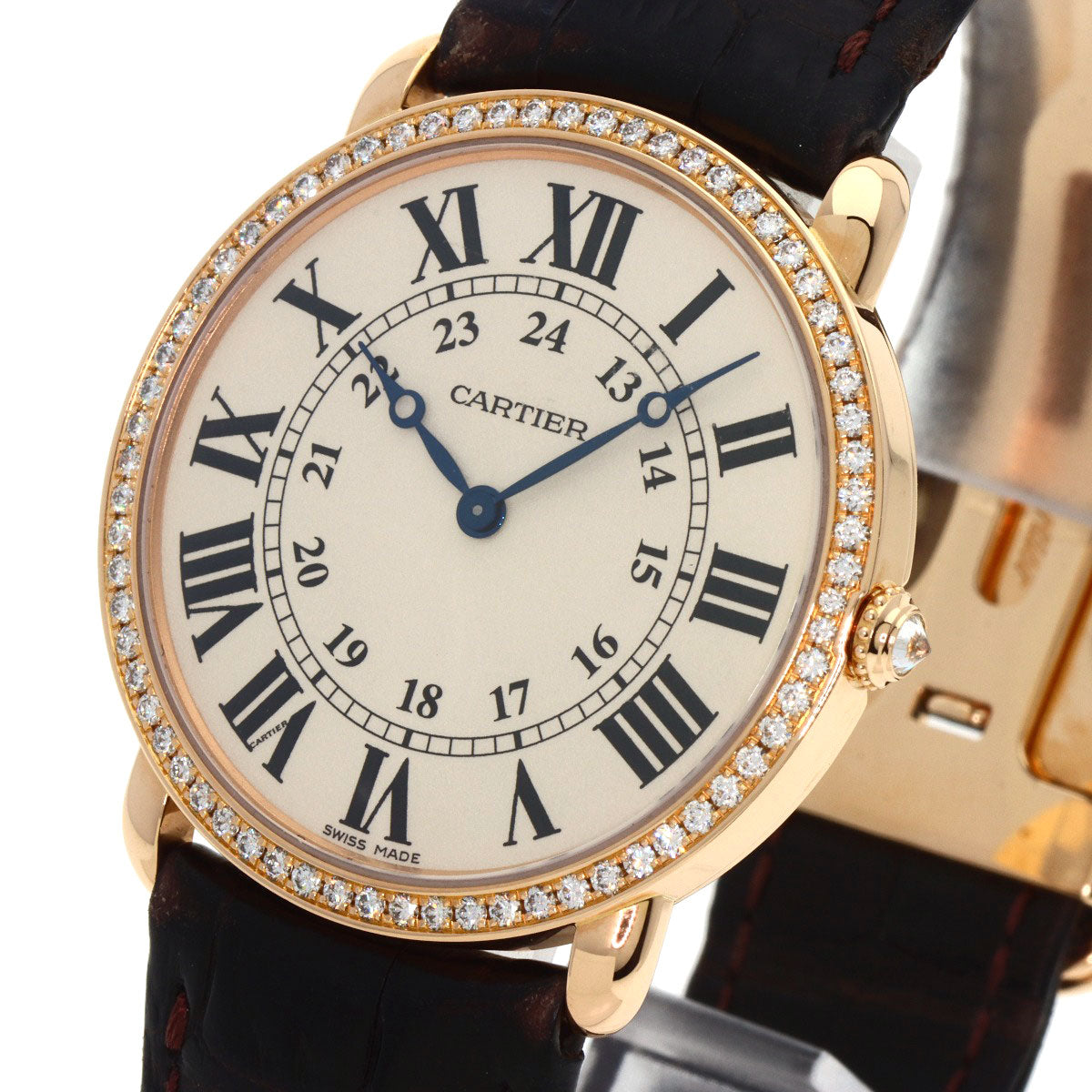 CARTIER カルティエ WR000651 ロンド ルイ カルティエ LM 36mm ダイヤモンド 腕時計 K18PG メンズ 中古