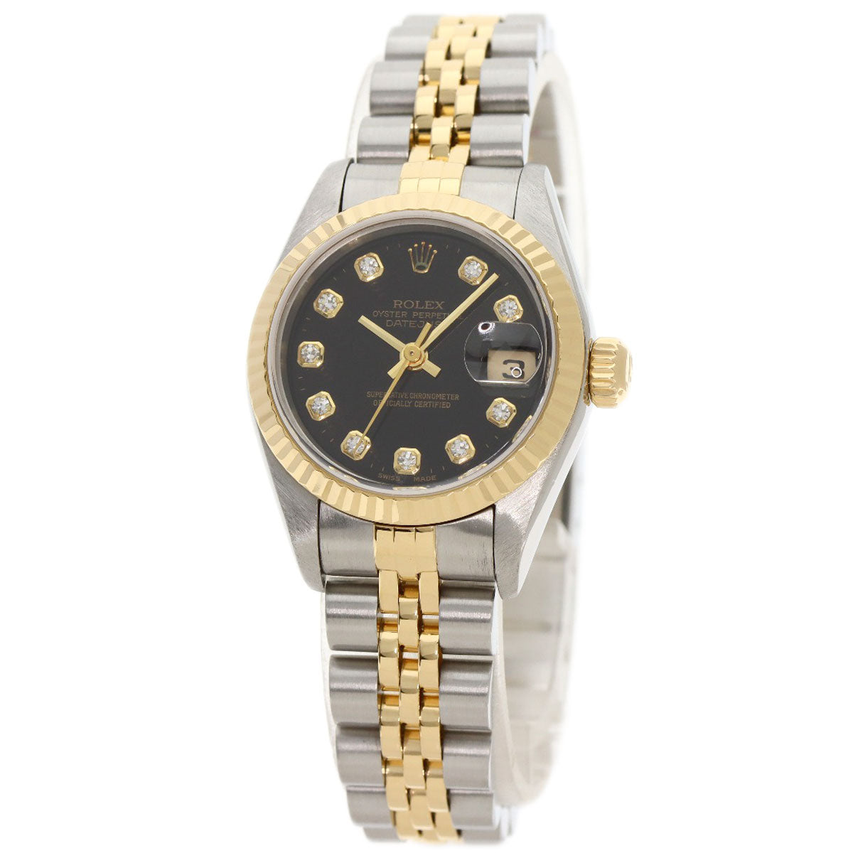 ROLEX ロレックス 79173G デイトジャスト 10P ダイヤモンド 腕時計 SS レディース 中古