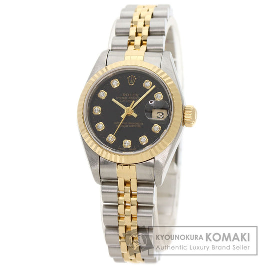 ROLEX ロレックス 79173G デイトジャスト 10P ダイヤモンド 腕時計 SS レディース 中古