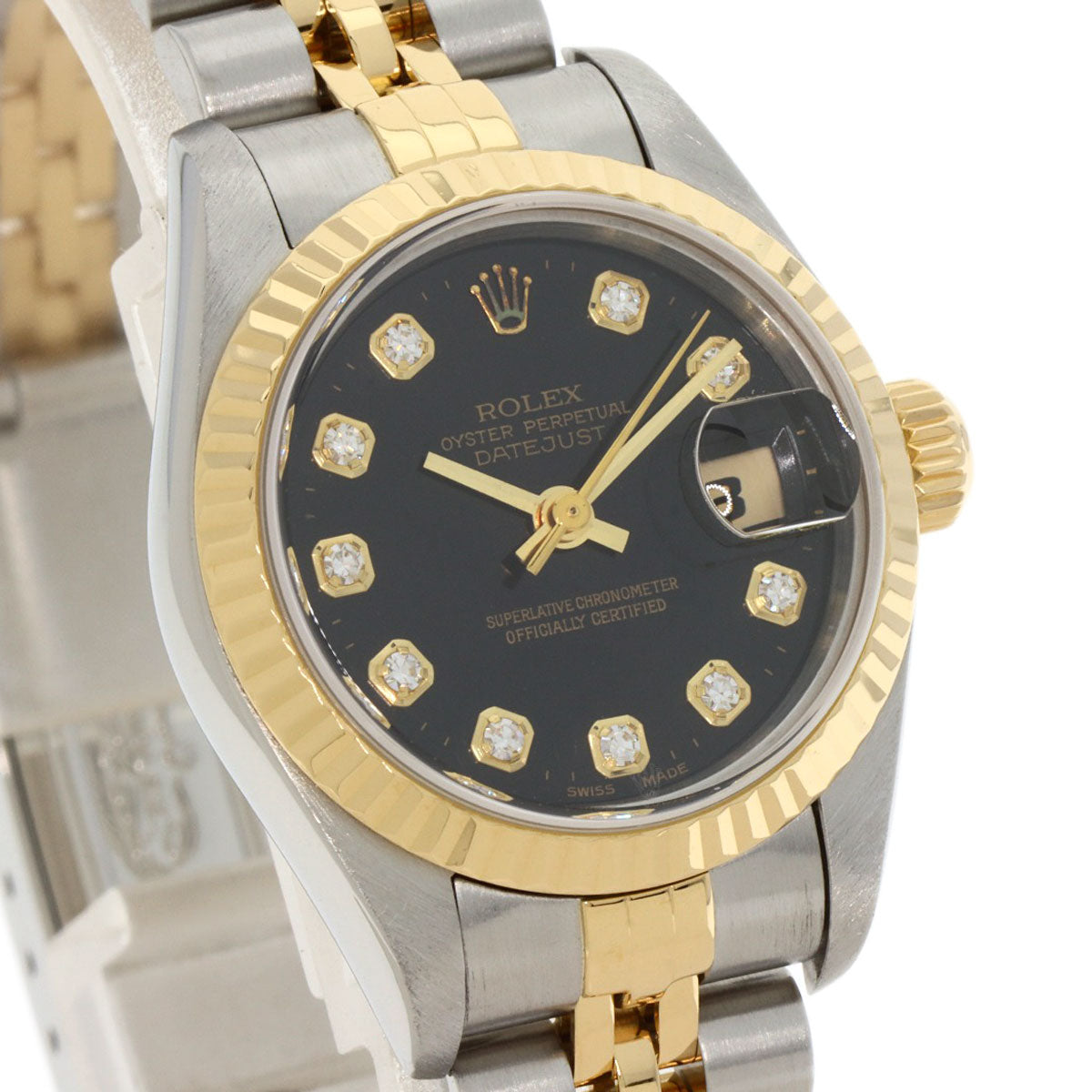 ROLEX ロレックス 79173G デイトジャスト 10P ダイヤモンド 腕時計 SS レディース 中古