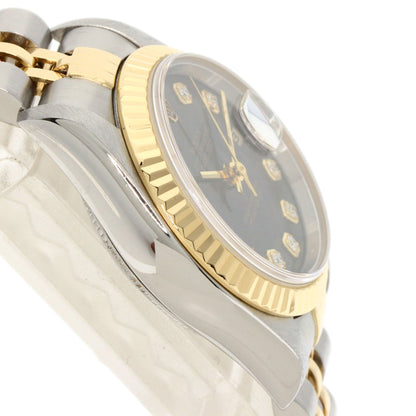ROLEX ロレックス 79173G デイトジャスト 10P ダイヤモンド 腕時計 SS レディース 中古