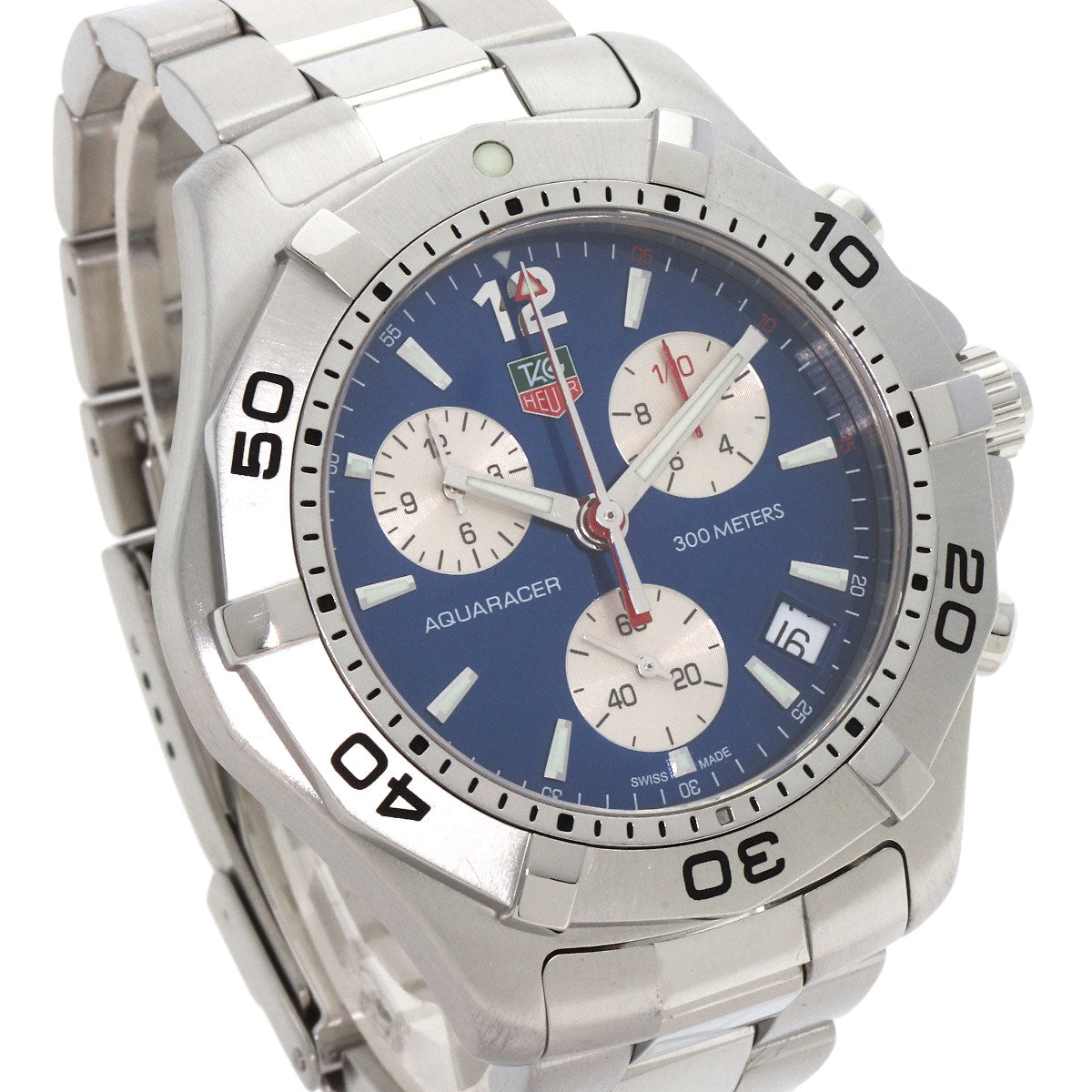 TAG HEUER タグホイヤー CAF1112 アクアレーサー クロノグラフ 腕時計 SS メンズ 中古