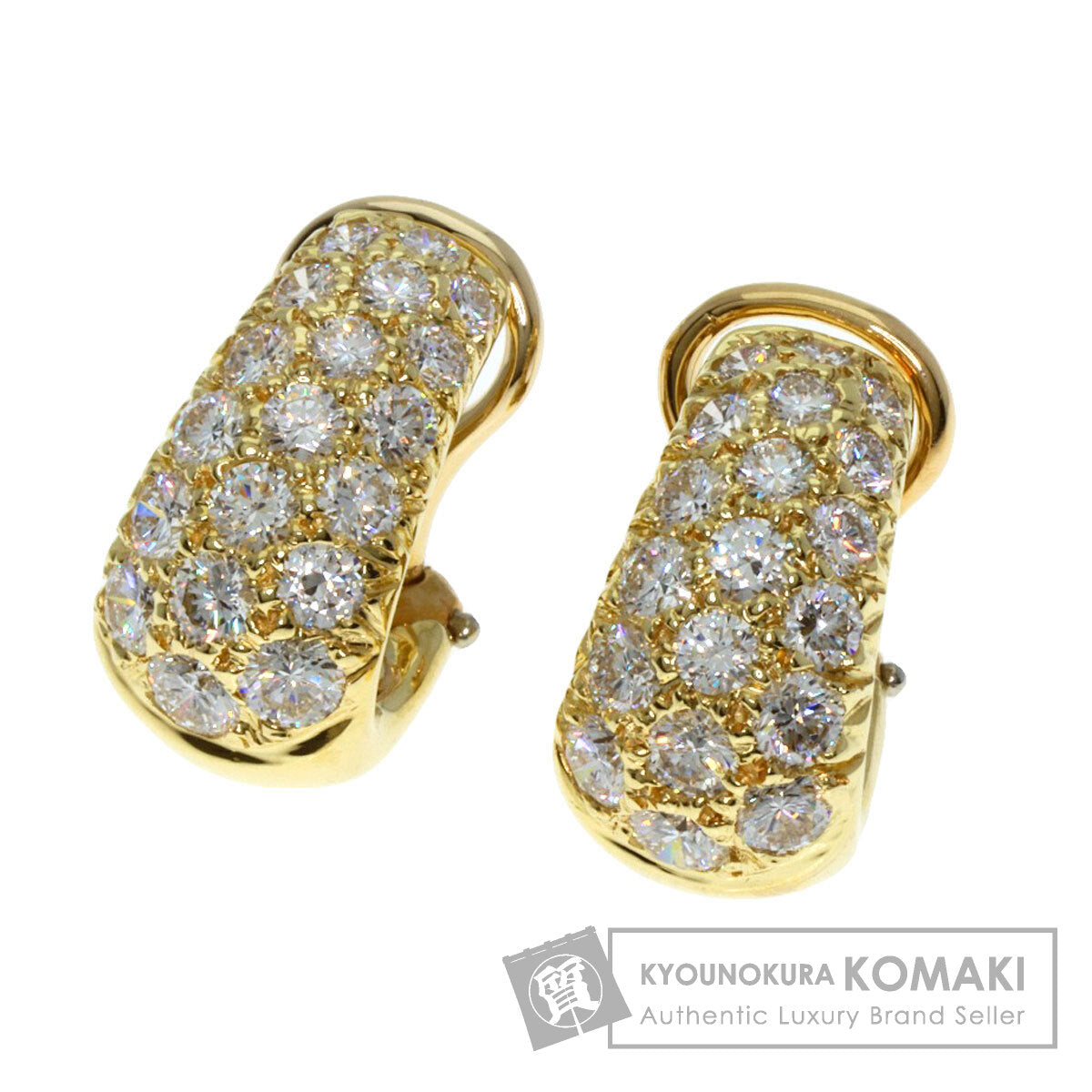 HARRY WINSTON ハリーウィンストン パヴェ ダイヤモンド イヤリング K18YG レディース 中古
