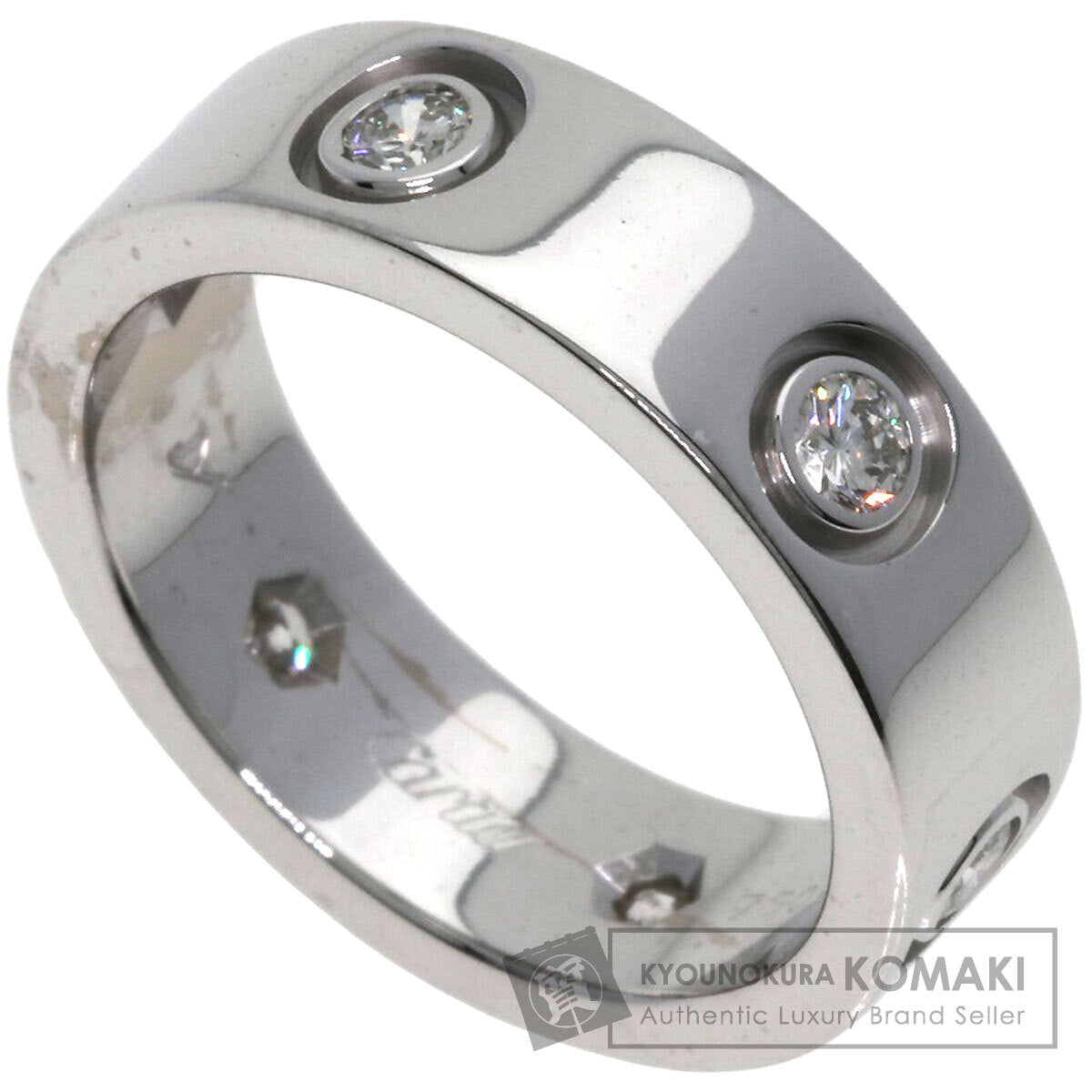 CARTIER カルティエ ラブリング フルダイヤモンド #50 リング・指輪 K18WG レディース 中古