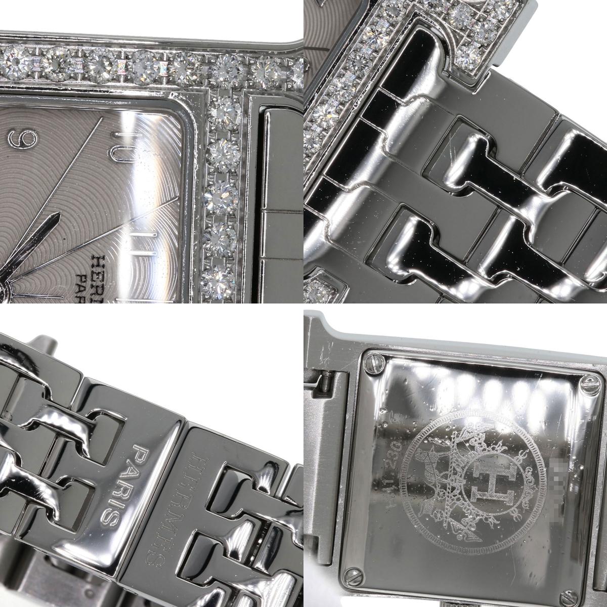 エルメス HH1.230 Hウォッチ ベゼルダイヤモンド 腕時計 中古 商品画像19