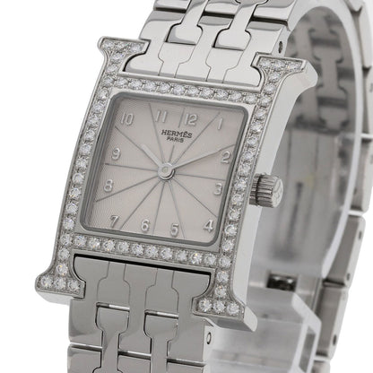 HERMES エルメス HH1.230 Hウォッチ ベゼルダイヤモンド 腕時計 SS レディース 中古