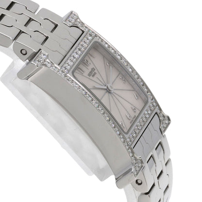 HERMES エルメス HH1.230 Hウォッチ ベゼルダイヤモンド 腕時計 SS レディース 中古