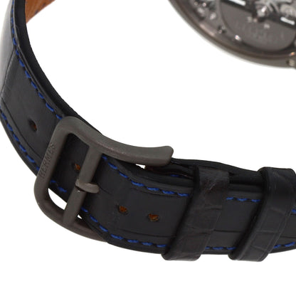 HERMES エルメス CA6.841 スリム ドゥ エルメス スケルトン リュンヌ 腕時計 チタニウム メンズ 中古