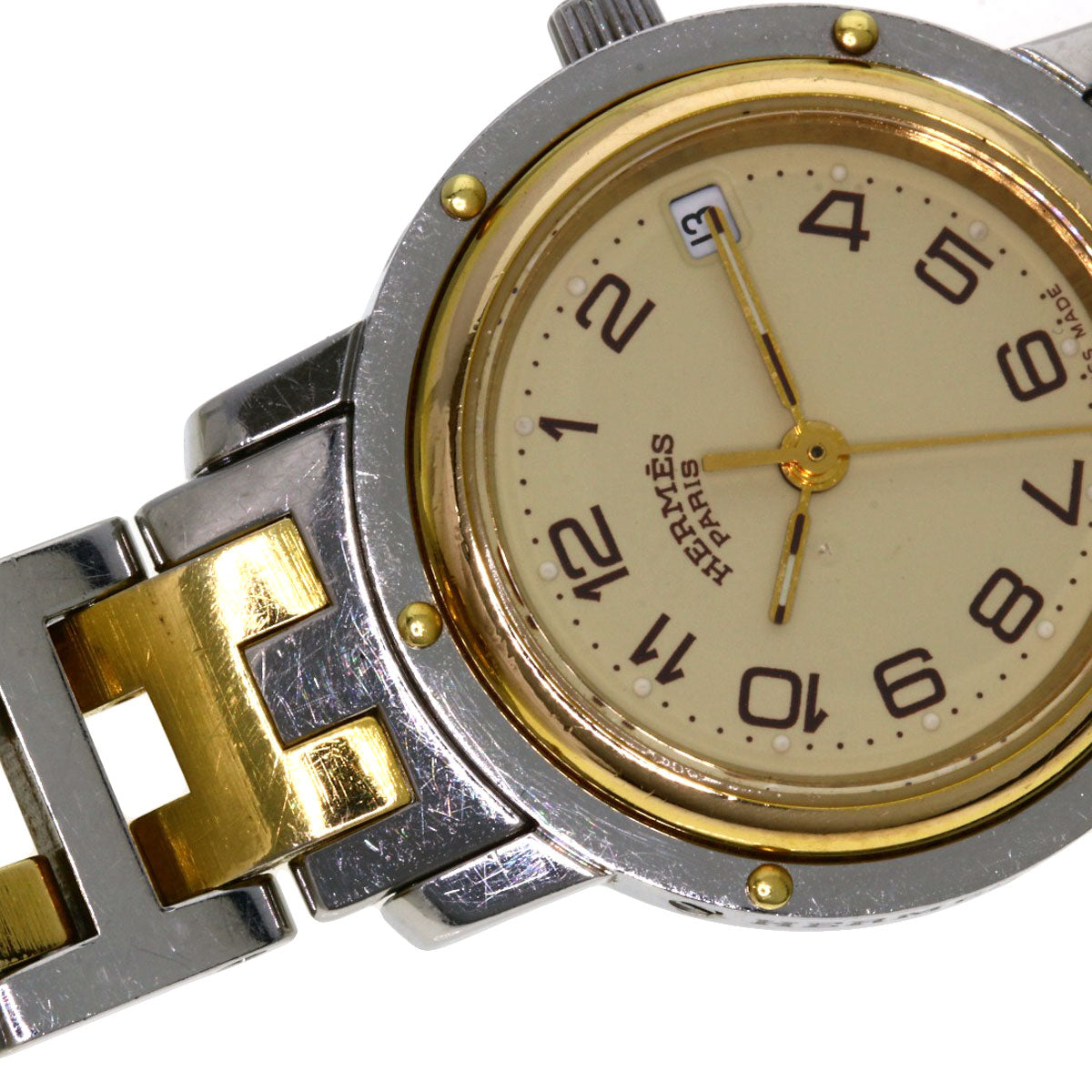 HERMES エルメス CL3.240 クリッパー 腕時計 SS レディース 中古