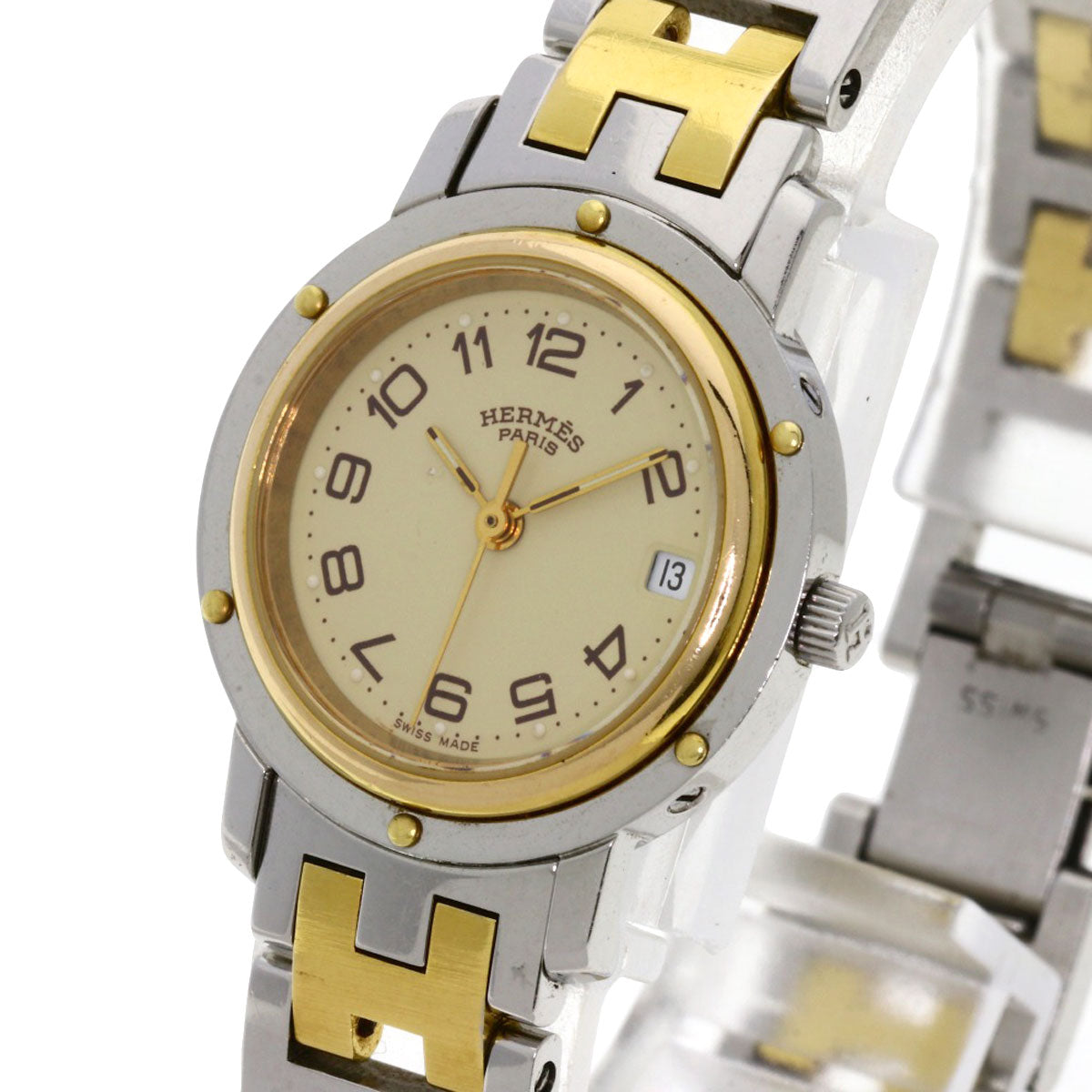 HERMES エルメス CL3.240 クリッパー 腕時計 SS レディース 中古