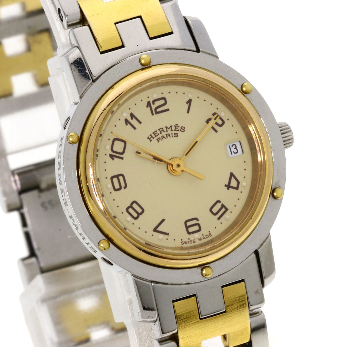 HERMES エルメス CL3.240 クリッパー 腕時計 SS レディース 中古