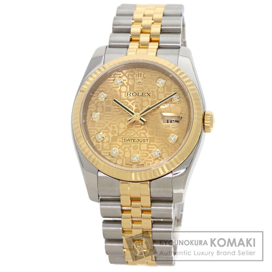 ROLEX ロレックス 116233G デイトジャスト 10P ダイヤモンド 腕時計 SS メンズ 中古