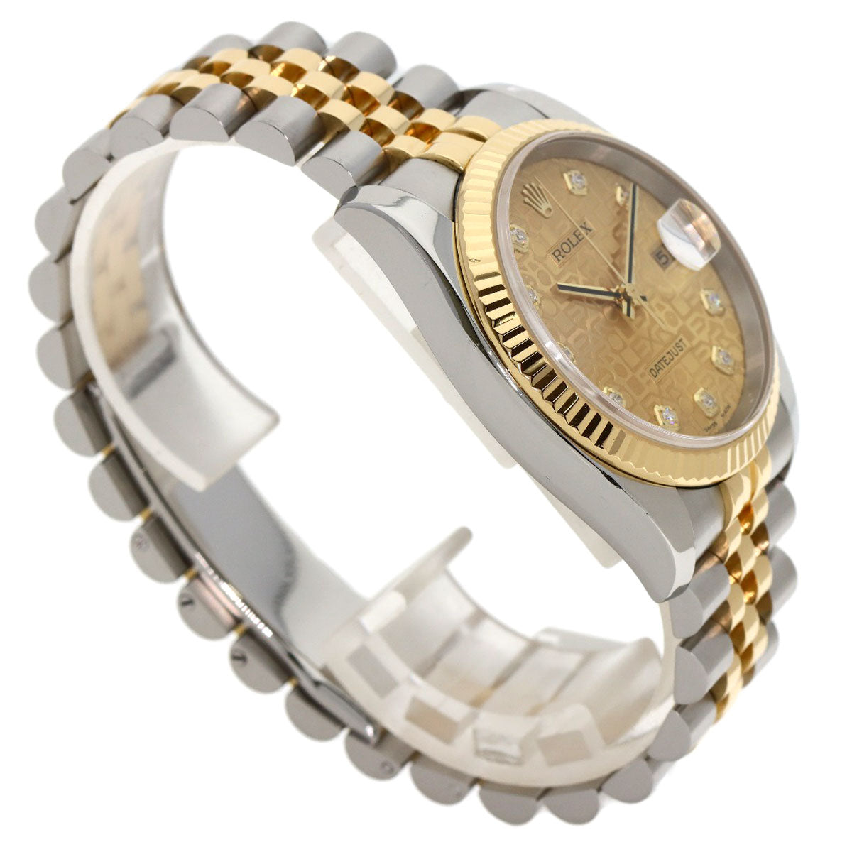 ROLEX ロレックス 116233G デイトジャスト 10P ダイヤモンド 腕時計 SS メンズ 中古