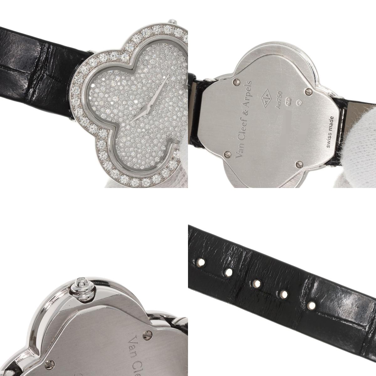 Van Cleef & Arpels ヴァンクリーフ＆アーペル VCARO4HR00 アルハンブラ 腕時計 K18WG レディース 中古