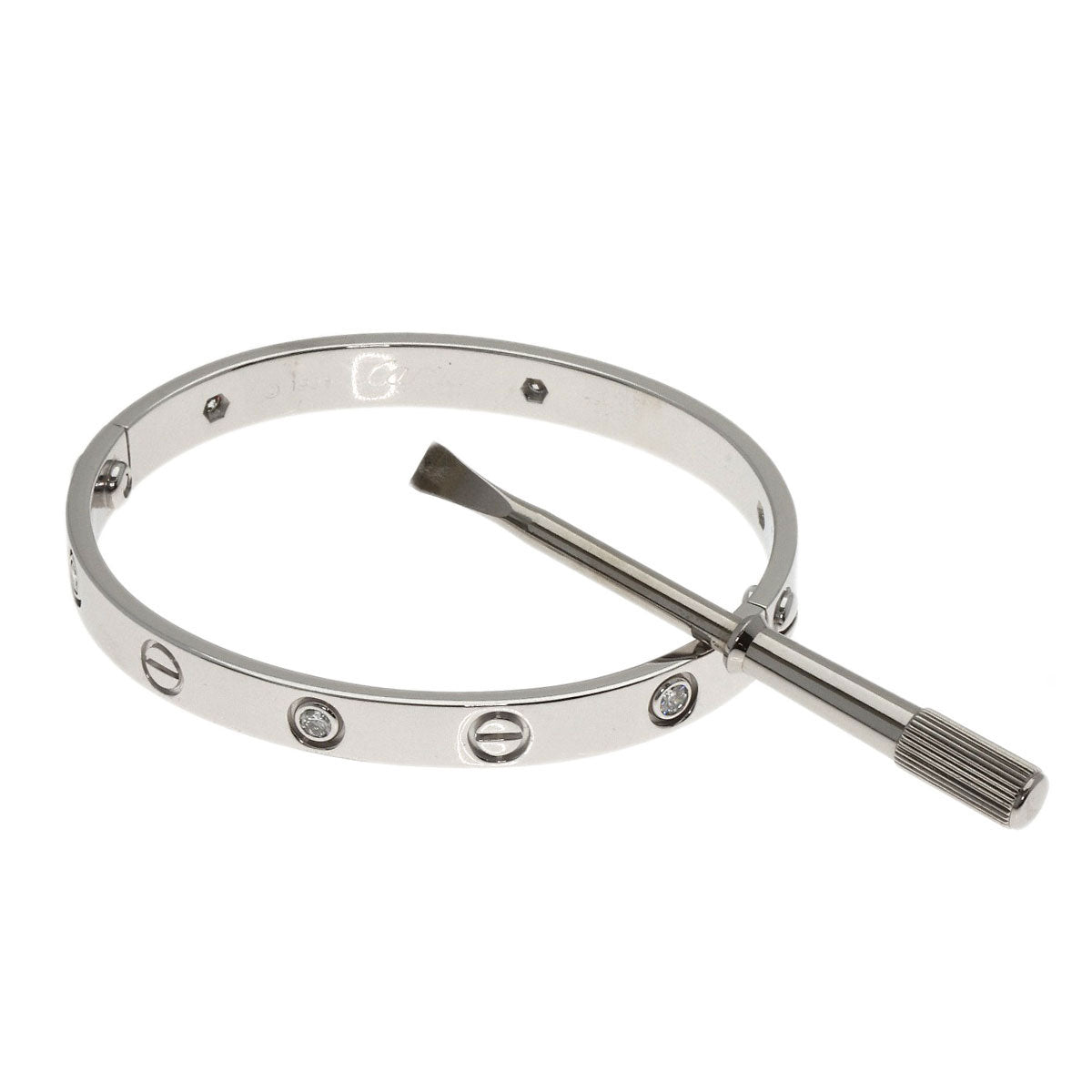 CARTIER カルティエ ラブブレス 6P ダイヤモンド ドライバー付き #16 ブレスレット K18WG レディース 中古