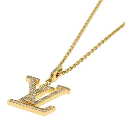 LOUIS VUITTON ルイヴィトン パンダンティフ ロゴ ダイヤモンド ネックレス K18YG レディース 中古