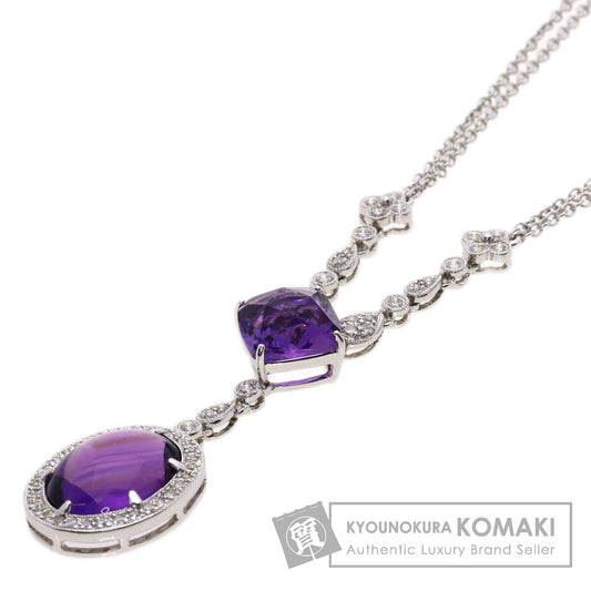 SELECT JEWELRY セレクトジュエリー カラーストーン ダイヤモンド ネックレス K18WG レディース 中古