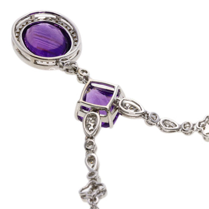 SELECT JEWELRY セレクトジュエリー カラーストーン ダイヤモンド ネックレス K18WG レディース 中古