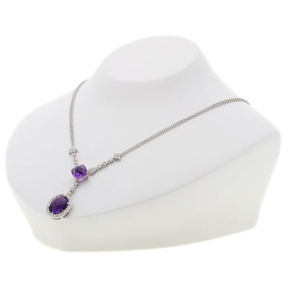 SELECT JEWELRY セレクトジュエリー カラーストーン ダイヤモンド ネックレス K18WG レディース 中古