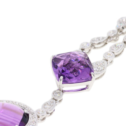 SELECT JEWELRY セレクトジュエリー カラーストーン ダイヤモンド ネックレス K18WG レディース 中古