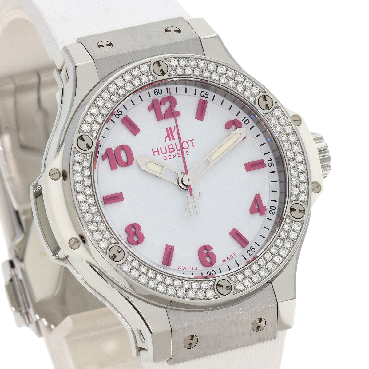 HUBLOT ウブロ 361.SE.2090.RW.1104.NAS11 ビッグバンダイヤモンド FIFAウィメンズワールドカップ2011 世界100本限定 腕時計 SS レディース 中古