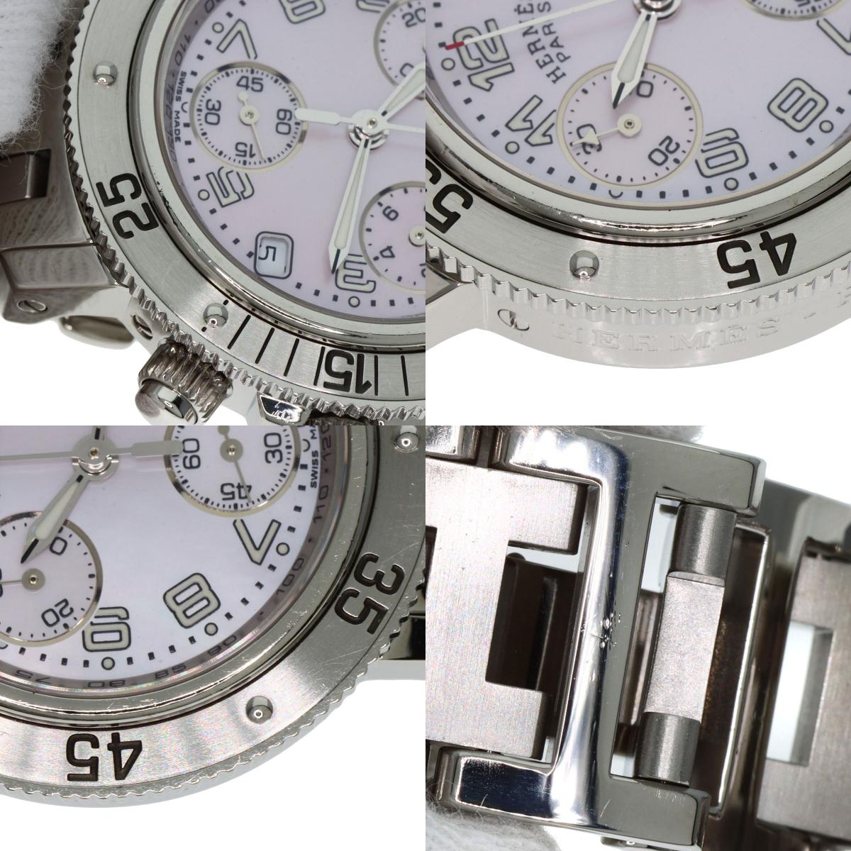 HERMES エルメス CL2.310 クリッパー ダイバー クロノグラフ 新バックル 腕時計 SS メンズ 中古