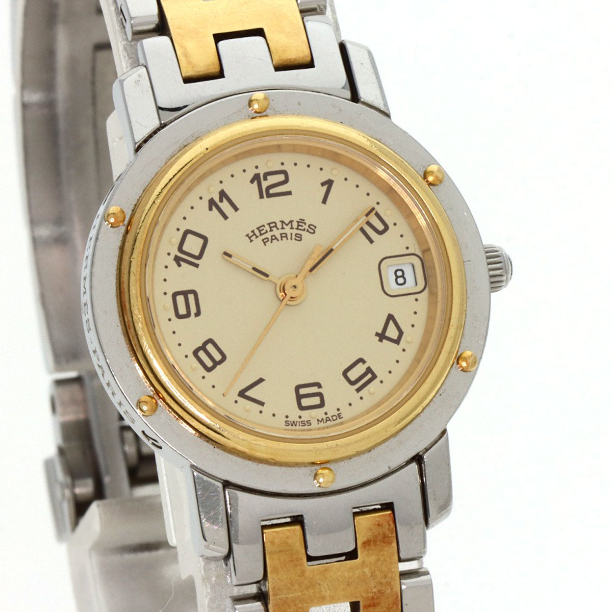 HERMES エルメス CL4.220 クリッパー 腕時計 SS レディース 中古