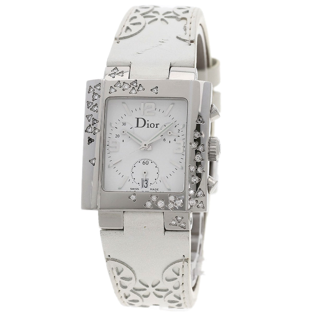 CHRISTIAN DIOR クリスチャンディオール D81-101 リヴァ ダイヤモンドベゼル 腕時計 SS レディース 中古